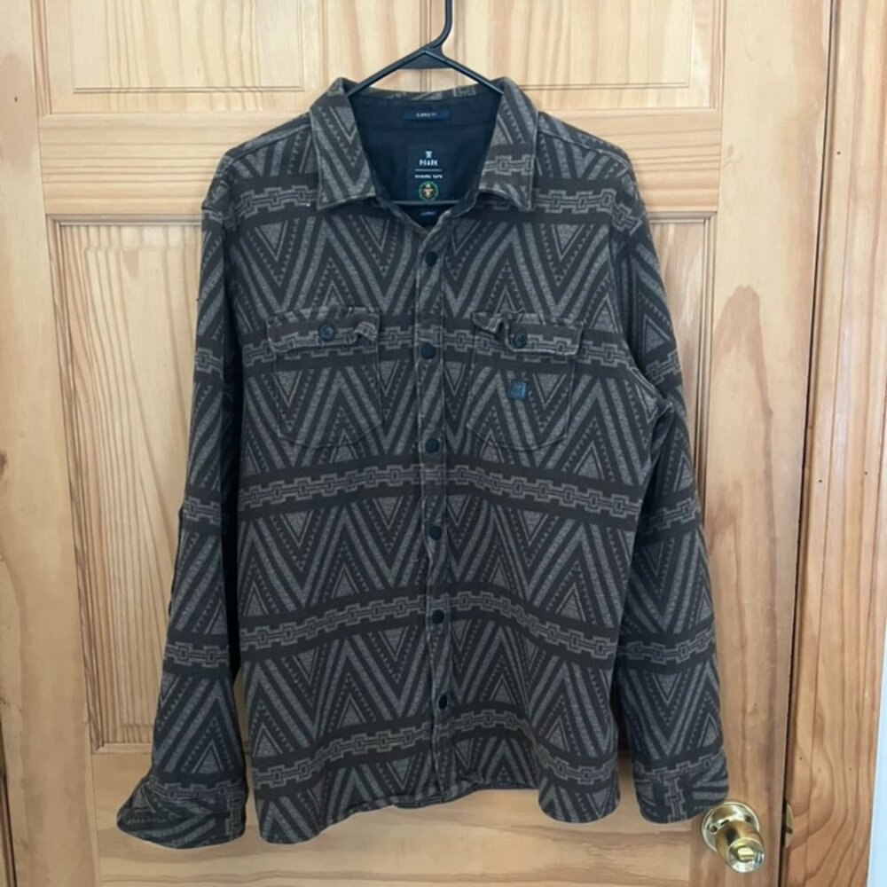 ROARK Nordsman Snap Flannel Shirt Manawa Tapu - Large - Brown